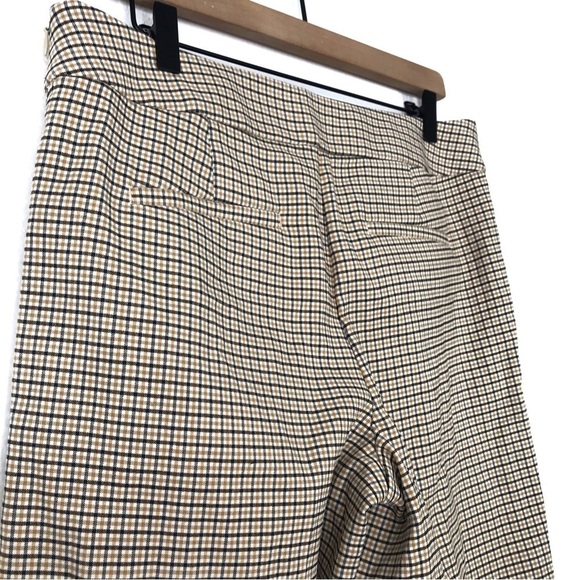 ANN TAYLOR LOFT Plaid Checkered High Rise Wide Leg Crop Pants 8 - Picture 3 of 7